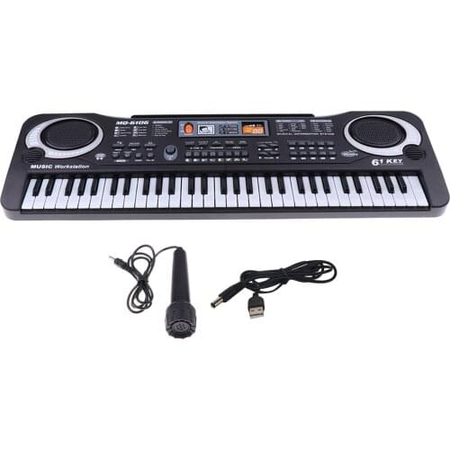 61Key Electronic Keyboard 16 Timbre 10 Rhythm 6 Demos for Kids Piano Multi-purpose Music Teaching Toys Xmas Gifts for Children