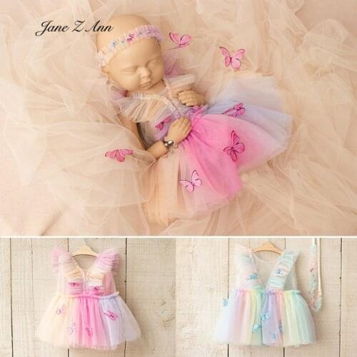 Dreamland Butterfly Fairy Tulle Princess Dress Hair Accessories Props Newborn Photography Infant Baby Studio Shooting