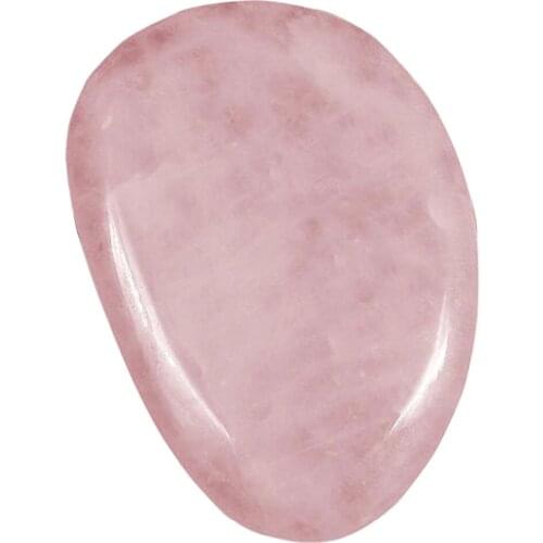 Feng Shui Thumb Worry Stone Water Drop Natural Rose Quartz Chakra Reiki Healing Crystals W3438
