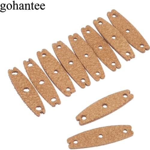 Gohantee Brown 10pcs Slingshots Pouches Microfiber Leather with Center Hole for Outdoor Hunting Catapults 55mm x 16mm x 10mm