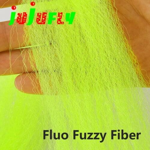Jujufly premium fly tying synthetic slinky hair fiber Fluorescent yellow saltwater clouser baitfish lure fly tying materials