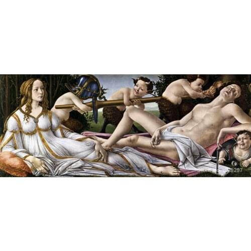 Oil Painting for kids room Venus and Mars by Sandro Botticelli Hand painted High quality