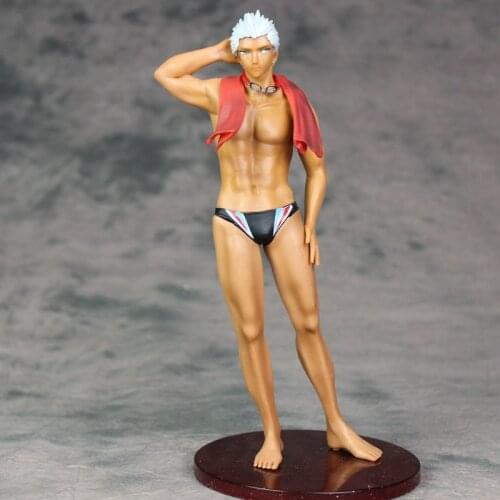 Kawaii Fate/Stay Night Japan Anime Figure PVC Toys New Cute Emiya Shirou Swimsuit Muscle Handsome Doll Room Decor Gift for Girls
