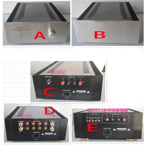 KYYSLB 320*132*406MM QL3213 DIY External Heat Sink Amplifier Chassis Deepen The Assembled Power Amplifier Case with RCA Terminal