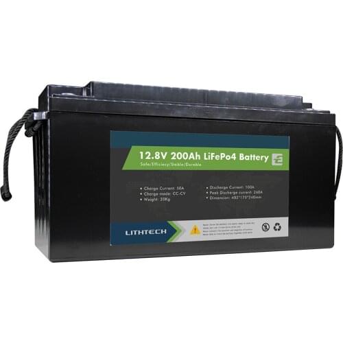 Lithtech Solar RV Leisure 12v 200ah Lithium Iron Phosphate Battery