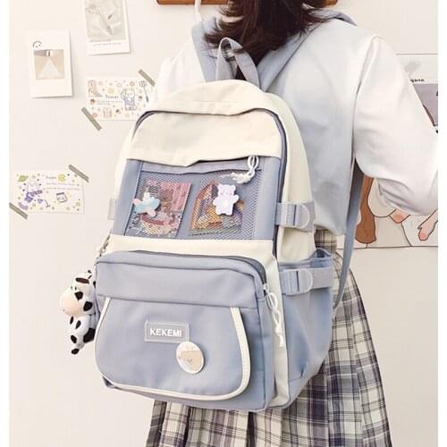 Fashion Backpack Black For Teenager Girls School Bag Kawaii Travel Mochila Rucksack Womens Waterproof Cute Nylon Lady