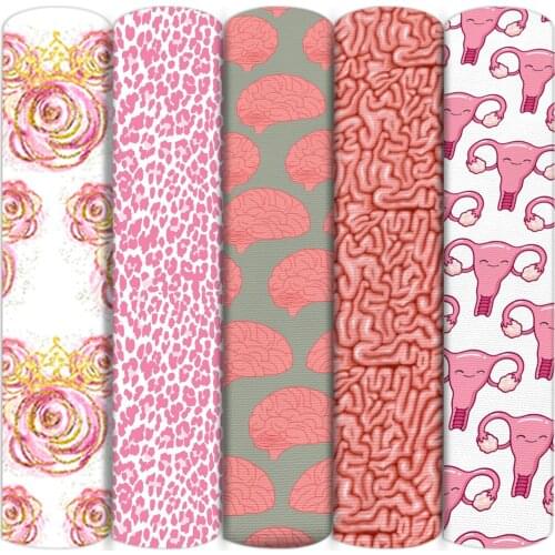 Cartoon Brain Health Polyester Cotton Fabric Sewing Quilting Fabrics Needlework Material DIY Handmade Cloth,1Yc15999