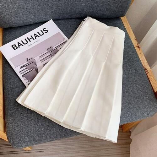 Spring And Summer Jk Uniform Anti-Wrinkle Solid Color Pleated Female Large Size A-Line Student Slim Show Your Figure Skirt
