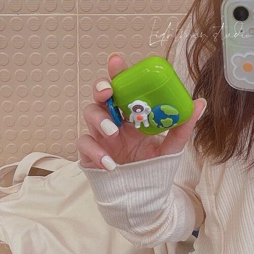 Personality Astronaut and Space Case For funda Airpods 1/2 Luxury Cartoon Airpod Case Cover Bluetooth Earphone Accessories