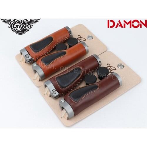 Gyes G-726U Cow Leather Retro 140mm Bicycle Handlebar Grips