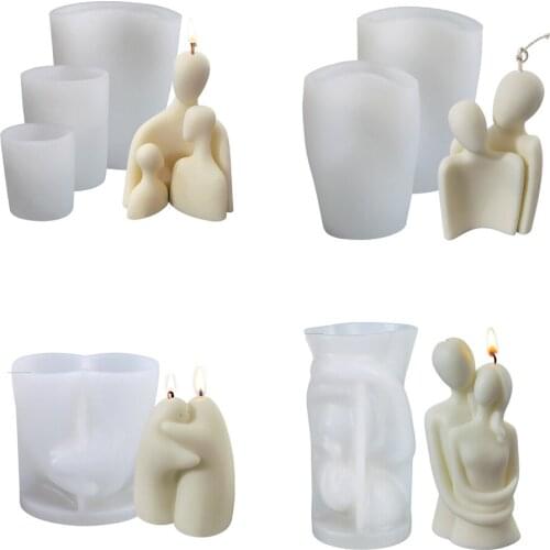 DIY Warm Hug Family Candle Silicone Mold DIY Lovers Aromatic Plaster Soap Candle making Wedding Gifts Craft Home Decor Supplies