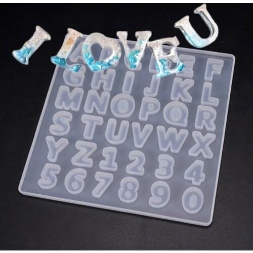 Silicone Letters Number Mold Small Alphabet Epoxy Casting Mold for DIY, Gummy Candy Chololate Cake Decoration Letter Resin Molds