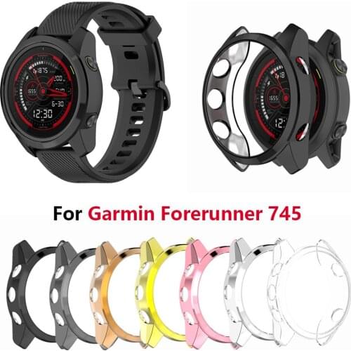 Compatible with Garmin Forerunner 745 Case, Protector Slim Shock-Proof Cover All-Around Protective Bumper Shell for Garmin Forer