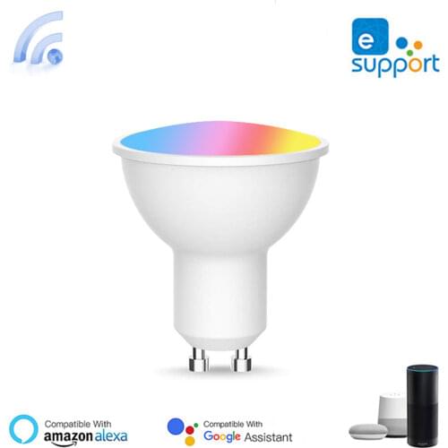 1-10PCS Gu10 Wifi Smart LED Light Bulb Spotlight Smart Home 220-240V 4W DIY Adjustable RGB+CCT Magic Bulb Ewelink Alexa Google
