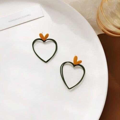 Mihan S925 needle Fashion Jewelry Heart Earrings 2021 New Design Sweet Design Hot Selling Green Drop Earrings For Women Gifts