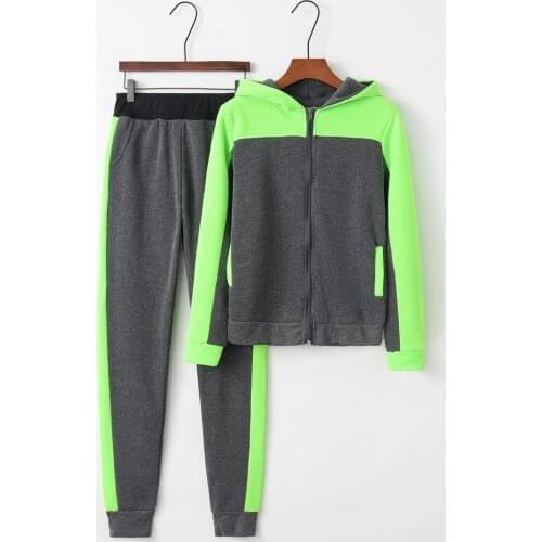 2020 Women Winter Womens Set Tracksuit Full Sleeve Hoodied Sweatshirt Pockets Pants Suit Two Piece Set Outfits Sweatsuit