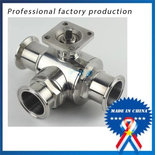 1.5 inch Stainless Steel 304 Three-way Ball Valve with Bracket