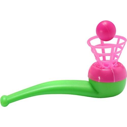 1pc Plastic Pipe Balls Toy Blow Blowing Toys Kid Children Gift Random Color
