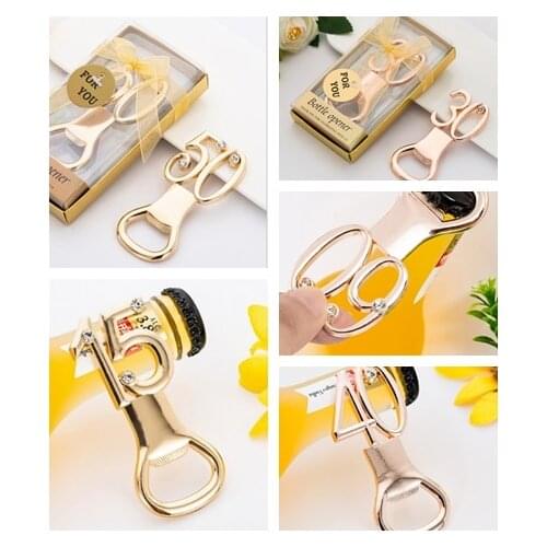 10 Pieces/lot) 60th Wedding anniversary event and Party favors for guests 60th Gold Bottle Opener favors for 60 birthday gifts