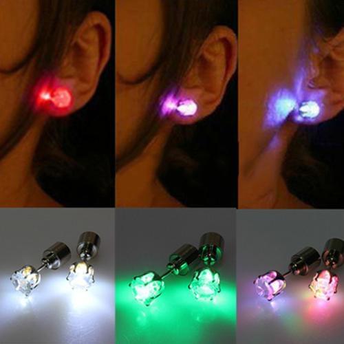 2020 LED Luminous Stud Earrings For Women christmas Party Bar Bright Glowing Ear Stud Earring Crystal jewelry Accessories 1PCS