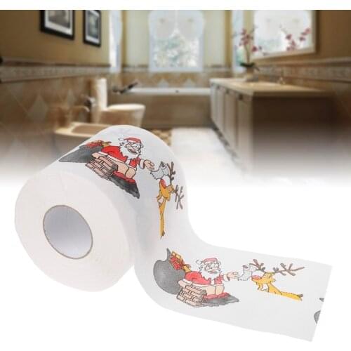 2021 New 2 Layers Christmas Santa Claus Deer Toilet Roll Paper Tissue Living Room Decor