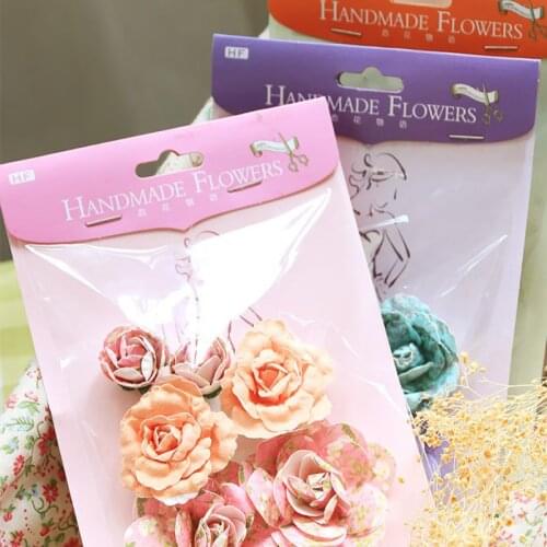 8patterns decorative DIY paper flower set round shape 3D colorful design hobby flowers pack home decoration craft