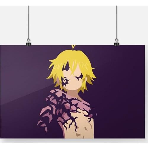 Meliodas Nanatsu no Taizai Anime Poster Framed Wooden Frame Canvas Painting Wall Art Decor Bedroom Study Home Decoration Prints