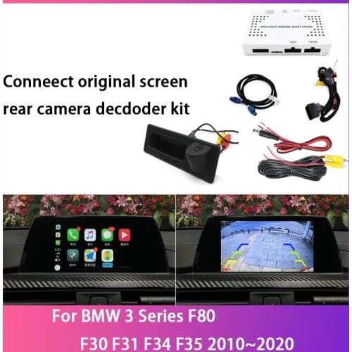 Car Backup Rear Camera For BMW 3 Series F80 F30 F31 F34 F35 2010~2020 Interface Adapter Connect Original Screen Reverse Decoder
