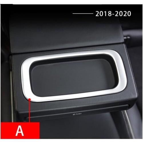 Car Styling Rear Armrest Storage Slots Frame Decoration Cover Sticker Trim For Volvo XC60 2018 2019 2020 Water Cup Accessories