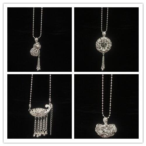 European and American fashion tassel jewelry ethnic style retro Miao silver necklace for female exaggerated necklace earrings