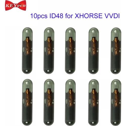 KEYECU 10pcs ID48 Chip 48 Transponder Chip Car Key Chip for XHORSE VVDI Key Tool