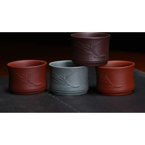 China Yixing Purple Clay Teacups 60ml Hand Made Purple Mud Tea Cup Chinese Kung Fu Tea Set Natural Ore Drinkware Tea Bowl