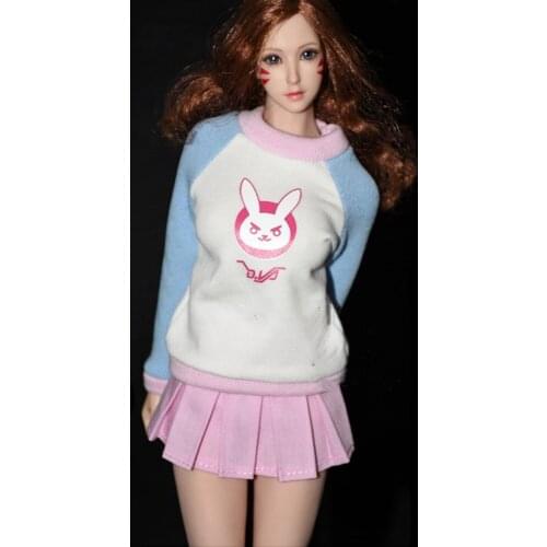 1/6 Sexy Cute Female Pleated Skirt Sweater Underwear Clothing Set For 6'' Large Bust Girl Body Action Figure Model