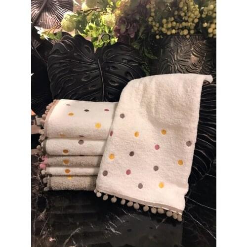 İpekçe Home Pompom Batik 6 pieces Towel Set White-Beige (50*90 cm