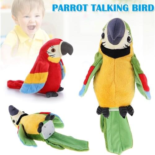 Hot Electric Talking Parrot Plush Toy Cute Speaking Record Repeats Waving Wings Electroni Bird Stuffed Plush Toy Kids Gift