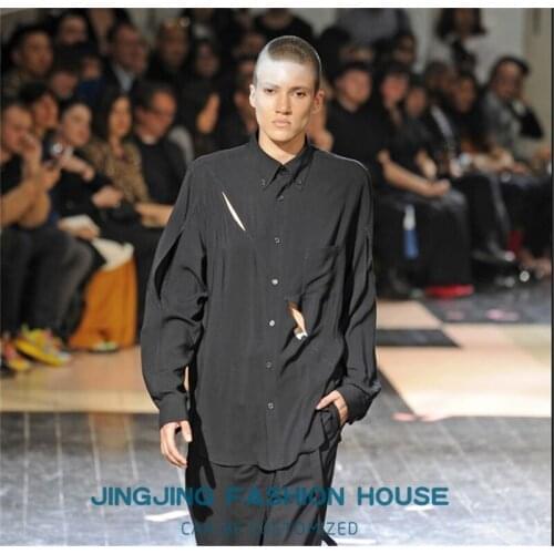 S-6XL!!The star is same jacket male recreational loose shirt is taken individual character hollowed-out spring summer shirt coat