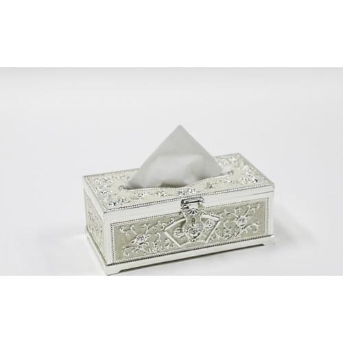Fashion gold white plastic tissue box paper towel tube table napkin pumping paper box home decoration