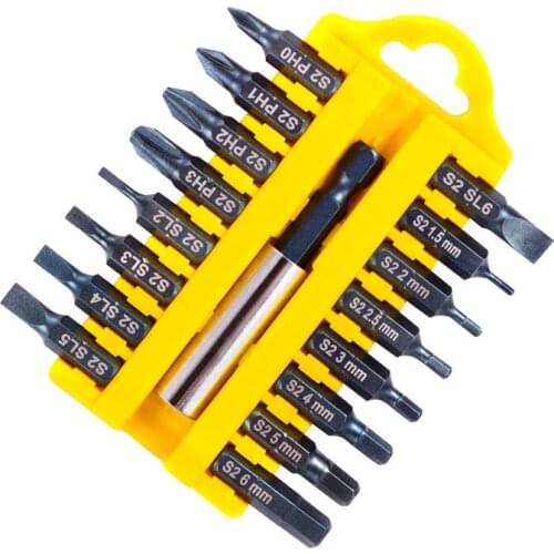 17-piece set head set electric drill electric screwdriver screwdriver head screwdriver vessel head batch Tsui S2 steel Magnetic