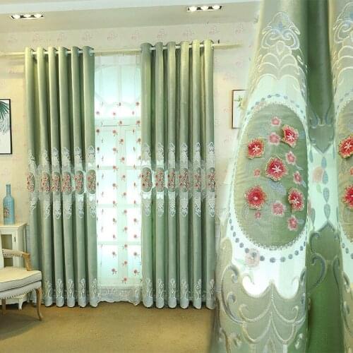 2021 New Curtain European-style High-end Atmospheric Bay Window Shade Finished Product Curtains for Living Dining Room Bedroom