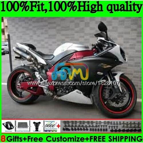 OEM Injection For YAMAHA YZF 1000 R 1 YZFR1 13 14 124BS.43 YZF-1000 YZF Black white R1 1000CC YZF1000 YZF-R1 2013 2014 Fairing