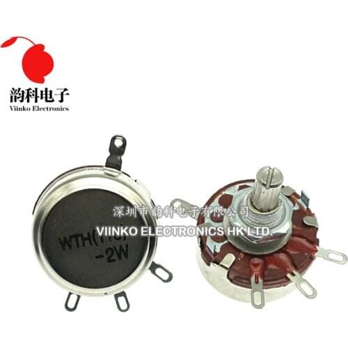 5PCS WTH118 2W 1A Potentiometer 4.7K ohm WTH118-2W 4K7 Round Shaft Carbon Rotary Taper Potentiometer