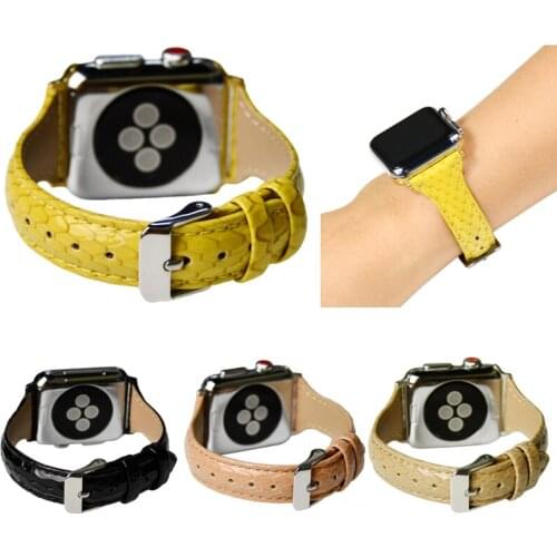 Luxury Leather Metal Buckle Slim Bands for Apple Watch Series 6 SE 5 4 3 2 38mm 42mm Woman Strap Bracelet for Iwatch 4 40mm 44mm