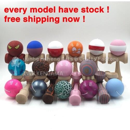 Retail Hot kendama ball paint with log handle costomize wholesale stripe rubber glossy crack crystal all have stock