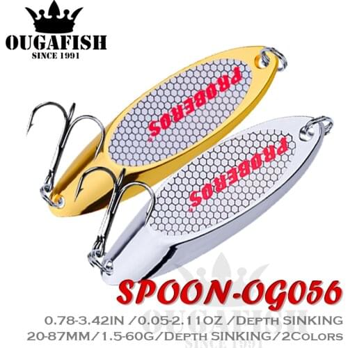 Fishing tackle lure Metal Spoon Weights 1.5-60g Sequin Spinner sinking Bass Baits Saltwater Lures Trolling for Perch fish Layer