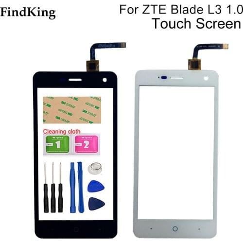 5.0'' Touch Screen For ZTE Blade L3 V1.0 V1.1 Version Touch Front Glass Digitizer Panel Lens Sensor Tools Adhesive