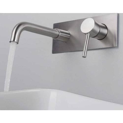 Washing basin attached to faucet wall 304 Stainless steel hidden basin mixer pre-incorporated faucet case hot and cold