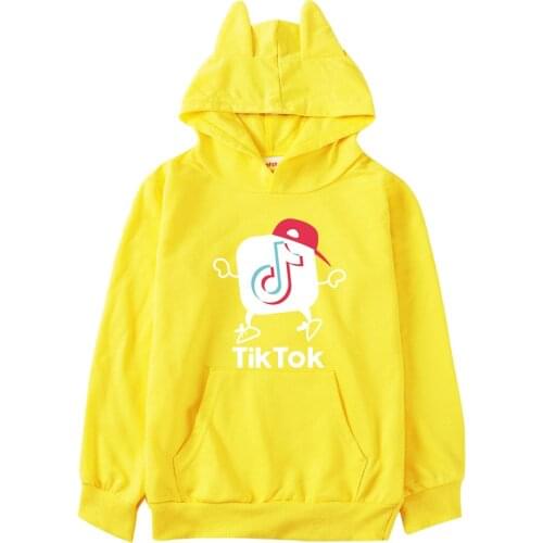TIK TOK Spring sweate casual boys cartoon hooded childrens clothing round neck girls multi-color blouse