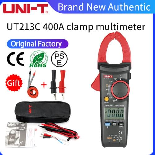 UNI-T 400A Clamp Meter UT213B 213C series Resistance Capacitance TRMS AC DC Current Voltage Temperature tester NCV flashlight