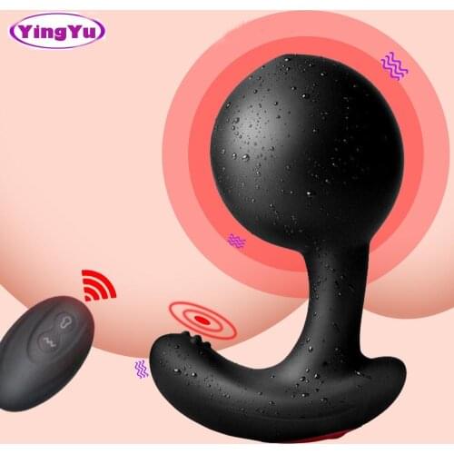 Inflatable Huge Anal Dildo Vibrator Wireless Remote Control Male Prostate Massager Big Butt Plug Anal Expansion Sex Toys For Men