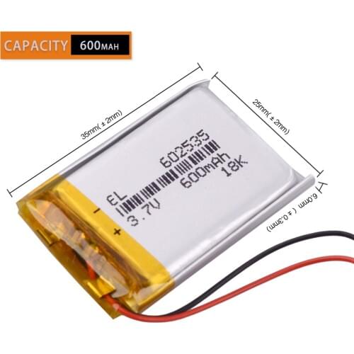 Video recorder Mio MiVue 3.7V 600mAh Rechargeable li Polymer Li-ion Battery For headphones tachograph mp3 mp4 GPS 602535 Battery